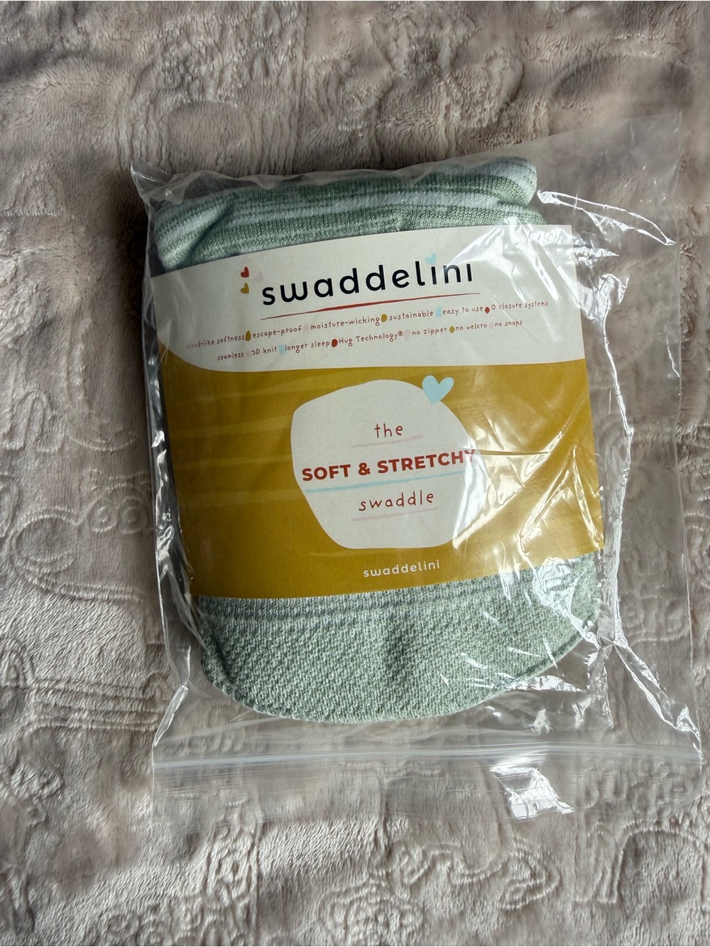 Swaddelini Soft & Stretchy Mint Green Swaddle